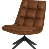 Fauteuils-WOOOD Jouke Draaifauteuil - Kunstleer - Cognac - 97x70x85