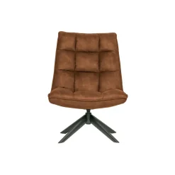 Fauteuils-WOOOD Jouke Draaifauteuil - Kunstleer - Cognac - 97x70x85