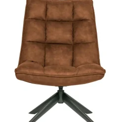 Fauteuils-WOOOD Jouke Draaifauteuil - Kunstleer - Cognac - 97x70x85
