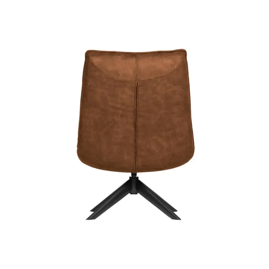 Fauteuils-WOOOD Jouke Draaifauteuil - Kunstleer - Cognac - 97x70x85