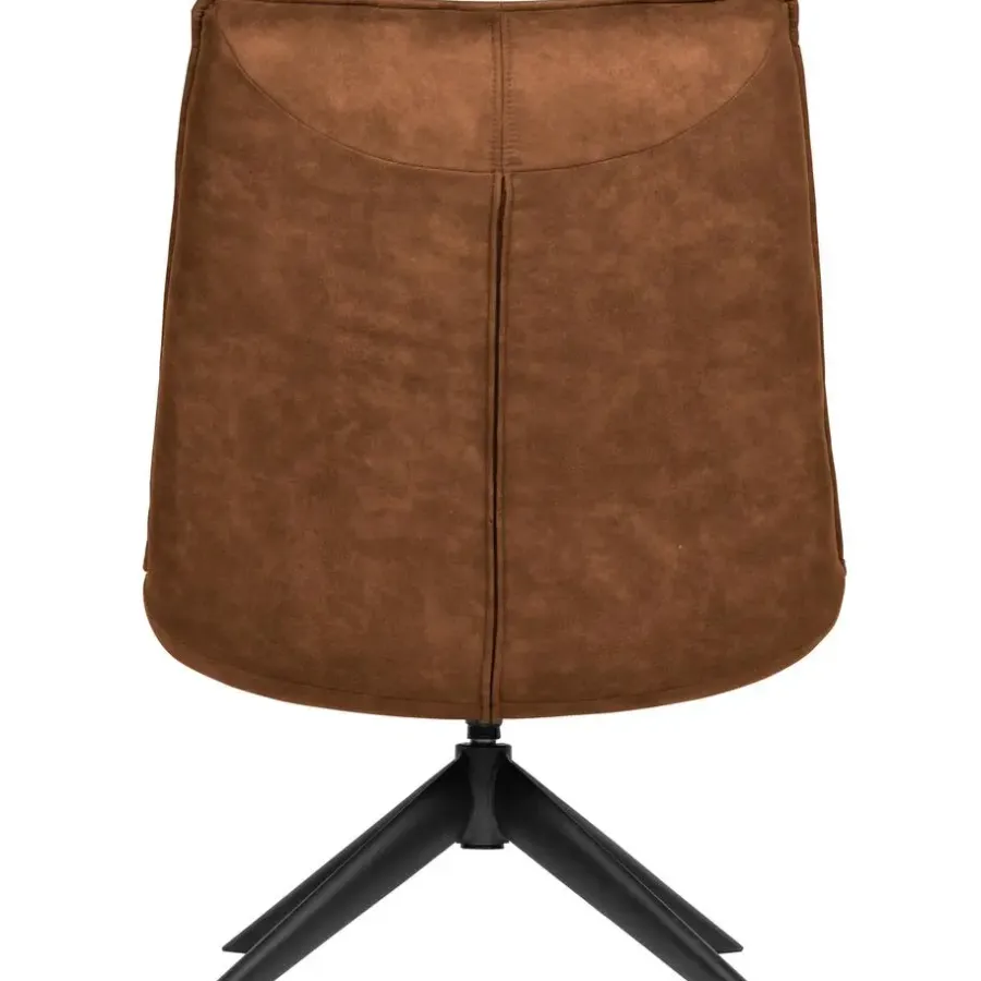 Fauteuils-WOOOD Jouke Draaifauteuil - Kunstleer - Cognac - 97x70x85