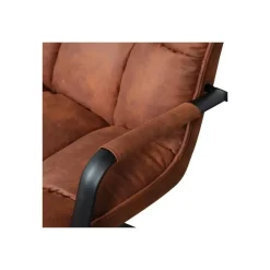 Fauteuils-WOOOD Jouke Draaifauteuil - Kunstleer - Cognac - 96x70x85