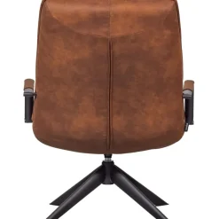Fauteuils-WOOOD Jouke Draaifauteuil - Kunstleer - Cognac - 96x70x85