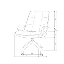 Fauteuils-WOOOD Jouke Draaifauteuil - Kunstleer - Cognac - 96x70x85