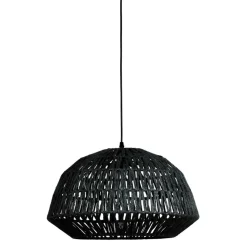 Hanglampen-WOOOD Kace Hanglamp - Jute - Zwart - 26x45x45