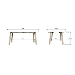 WOOOD Lange Jan Uitschuifbare Eettafel - Eiken - Zwart - 75x120x120