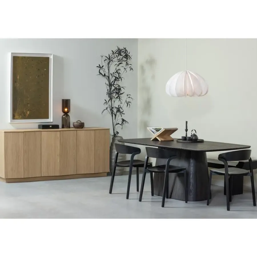 Rechthoekige Eettafels-WOOOD Leah Eettafel - MDF - Donkerbruin - 76x200x105