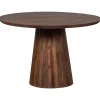 Ronde Eettafels-WOOOD Limit Eetkamertafel - Mangohout - Walnoot - 76x130x130