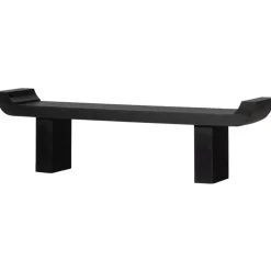 Bankjes-WOOOD Lox Bankje - Hout - Zwart - 35x183x53