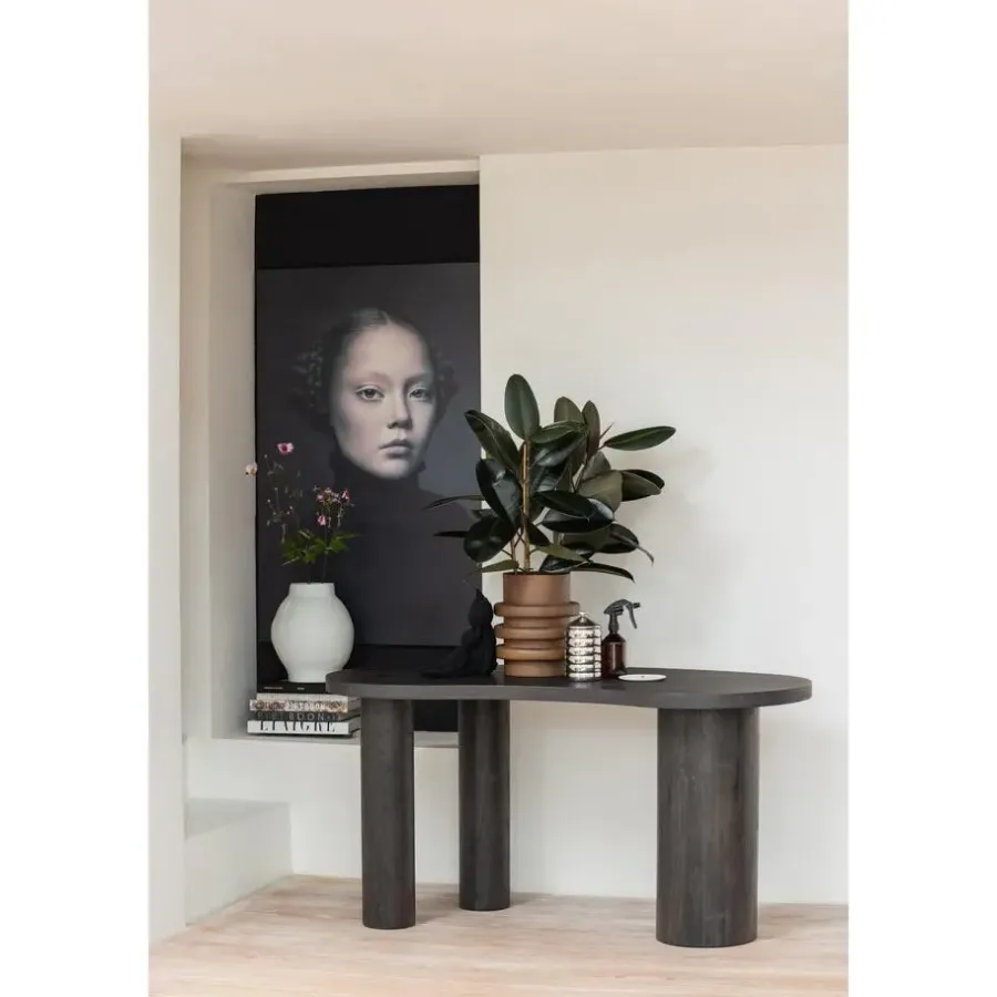 Bureaus-WOOOD Maan Organisch Sidetable/Bureau - MDF - Bruin - 75x150x70cm