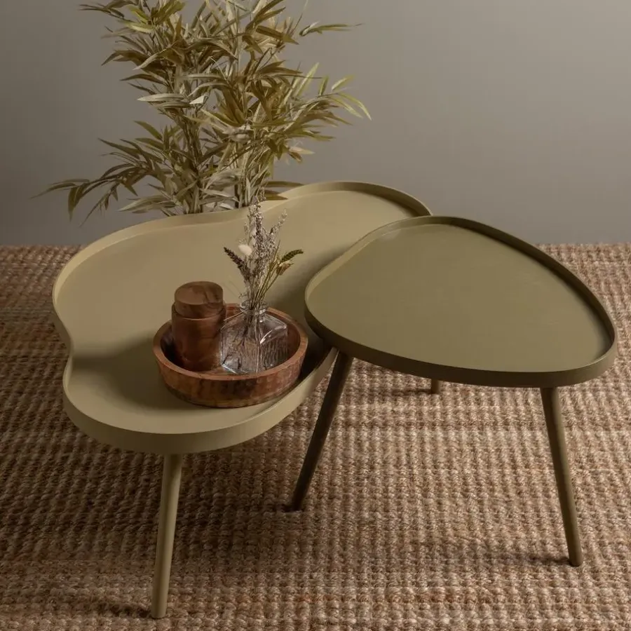 Bijzettafels-WOOOD Mae Bijzettafel - Grenen/MDF - Sepia - 40x61x50