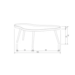 WOOOD Mae Bijzettafel - Grenen/MDF - Alpaca - 35x100x58