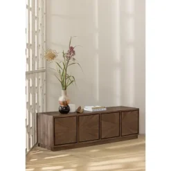 WOOOD Marjon Vaas - Handgevormd - Glas - Bruin - 30x14x14