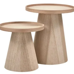 Bijzettafels-WOOOD Maud Bijzettafel - Hout - Naturel - 50x45x45