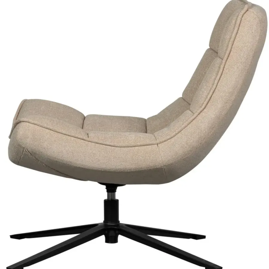 WOOOD Maudi Draaifauteuil - Polyester - Naturel - 84x74x86