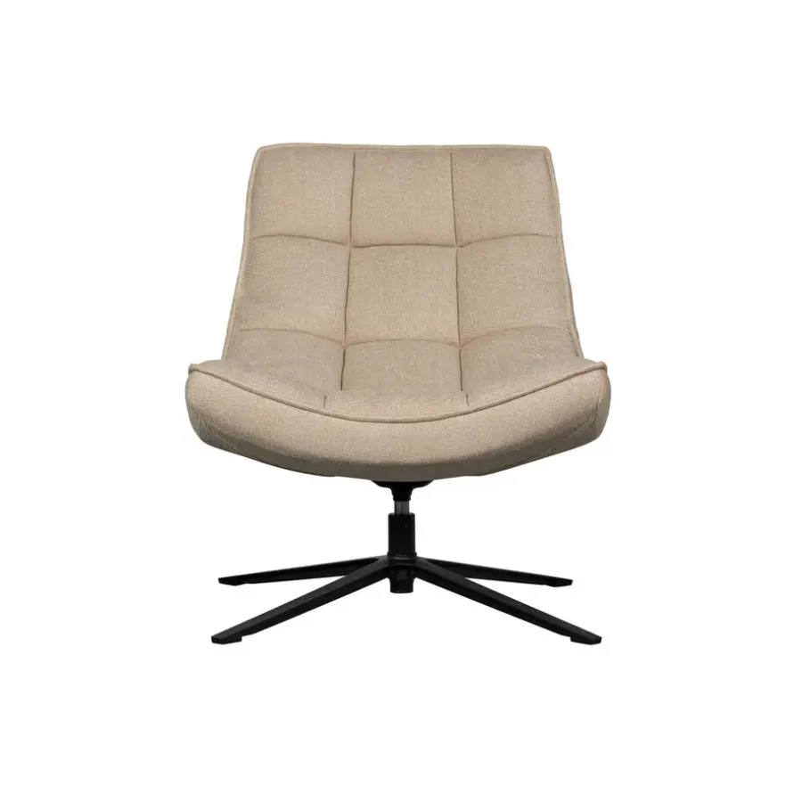 WOOOD Maudi Draaifauteuil - Polyester - Naturel - 84x74x86