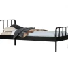 1-Persoons Bedden-WOOOD Mees Bed - Metaal - Zwart - 90x208x95