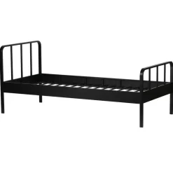 1-Persoons Bedden-WOOOD Mees Bed - Metaal - Zwart - 90x208x95