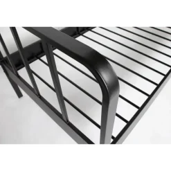 1-Persoons Bedden-WOOOD Mees Bed - Metaal - Zwart - 90x208x95