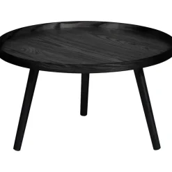 WOOOD Mesa Bijzettafel L - Hout - Zwart - 34xØ60