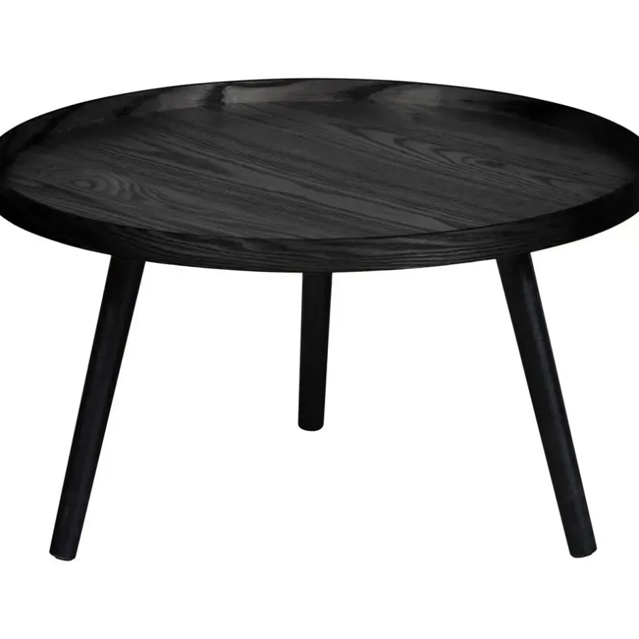 WOOOD Mesa Bijzettafel L - Hout - Zwart - 34xØ60
