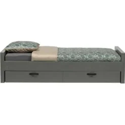 1-Persoons Bedden-WOOOD Morris Bed Excl Lade - Grenen - Leem - 214x53x95