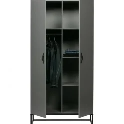 Kledingkasten|Kledingkasten-WOOOD Morris Kast - Grenen - Leem - 195x100x53