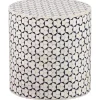 Sidetables-WOOOD Neva Sidetable - Bone Inlay - Zwart/Wit - 40x37x37