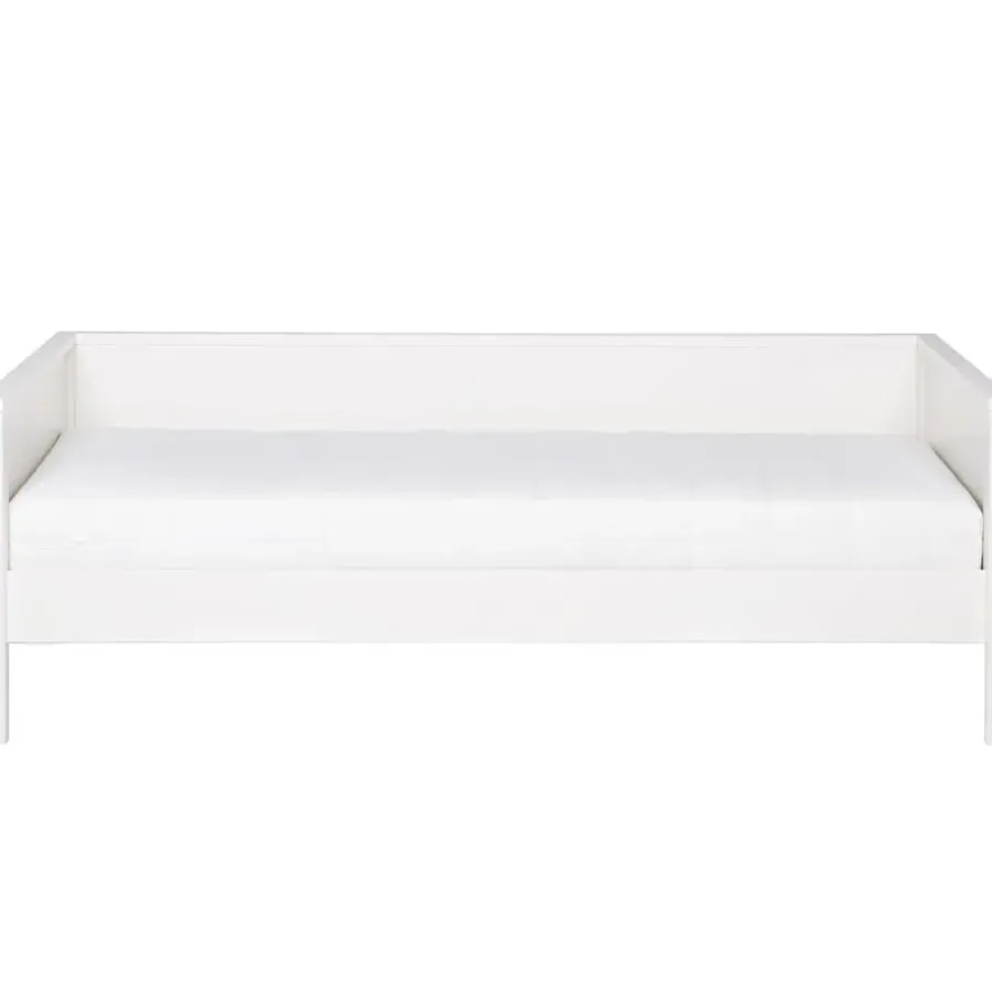 1-Persoons Bedden-WOOOD Nikki Bedbank Incl Bedlade/Lattenrol - Grenen - Wit - 73x208x100