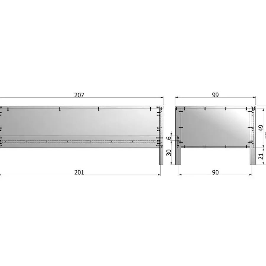1-Persoons Bedden-WOOOD Nikki Bedbank Incl Bedlade/Lattenrol - Grenen - Wit - 73x208x100