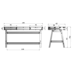 WOOOD Nikki Bureau - Grenenhout - Wit - 75x140x62
