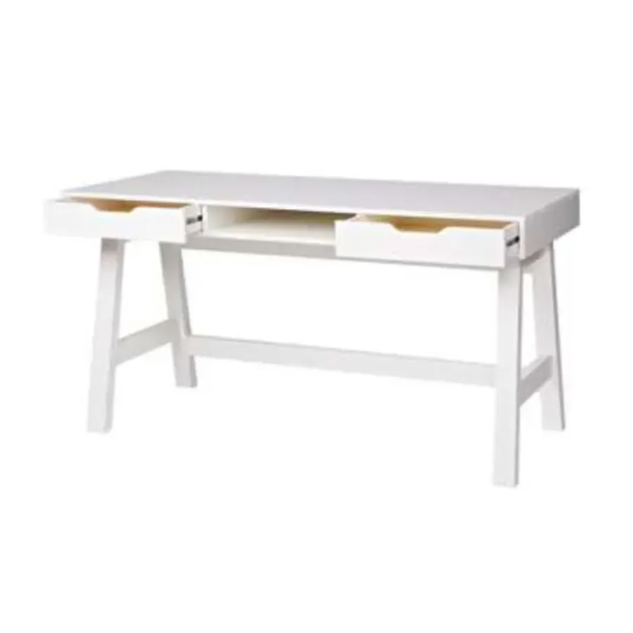 WOOOD Nikki Bureau - Grenenhout - Wit - 75x140x62