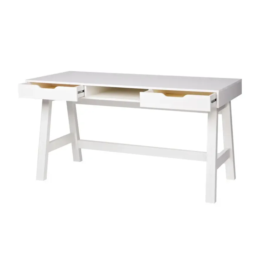 WOOOD Nikki Bureau - Grenenhout - Wit - 75x140x62