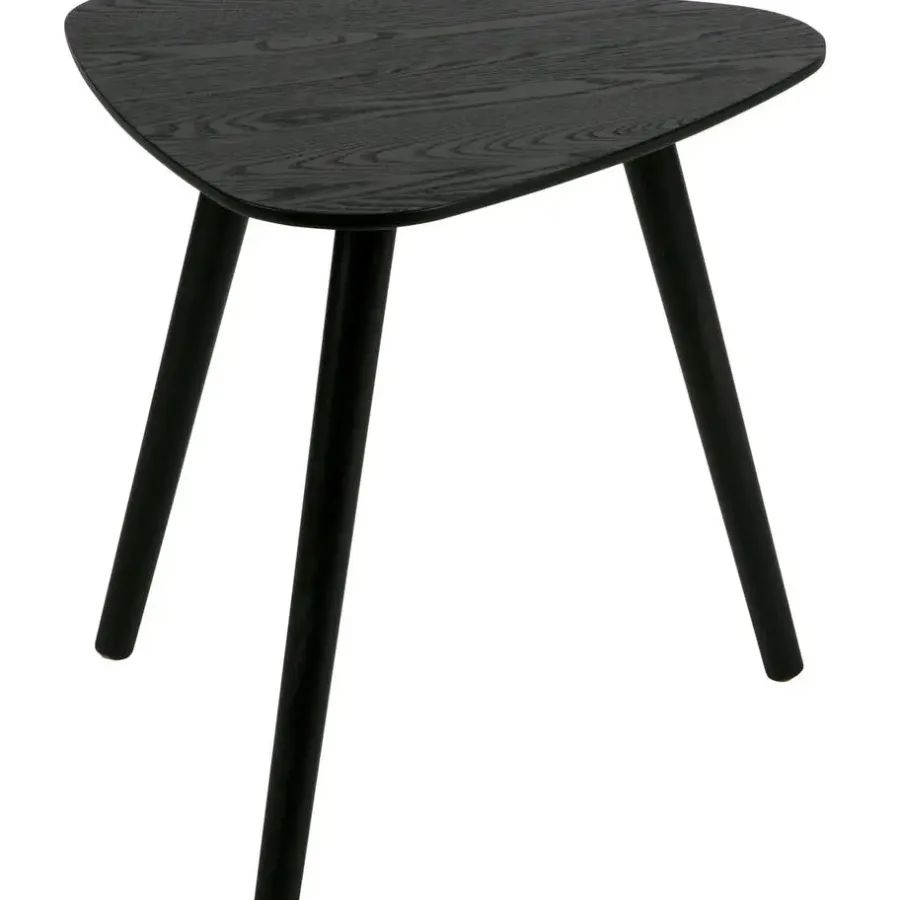 Bijzettafels-WOOOD Nila Bijzettafels - Hout - Zwart - Set van 2