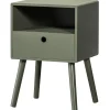 Nachtkastjes|Nachtkastjes-WOOOD Ozzy Nachtkastje Hout Warm Groen 53x36x30