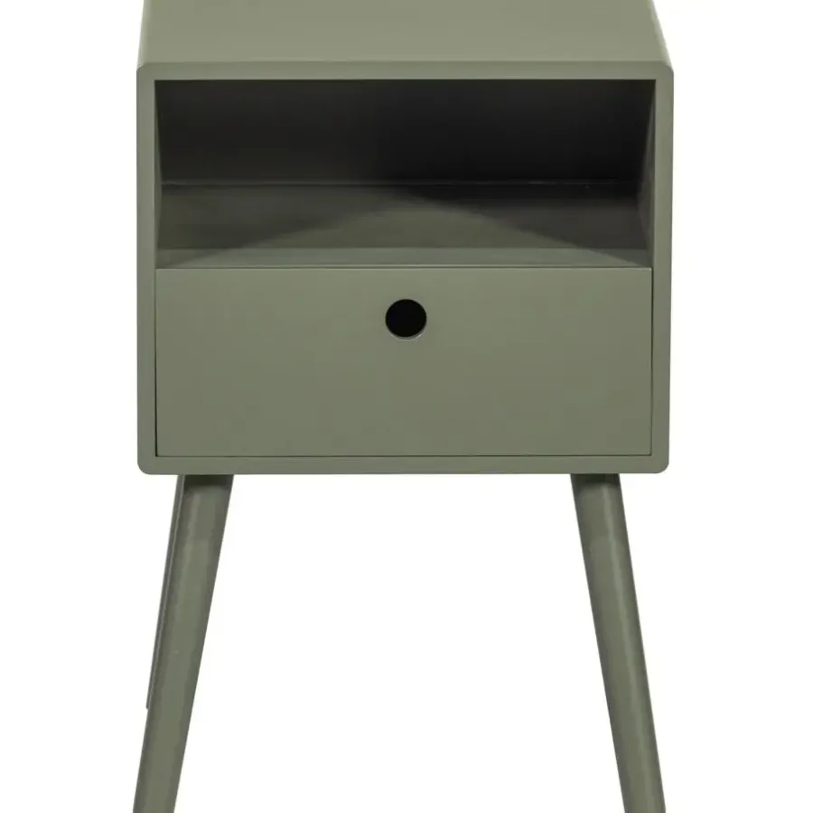 Nachtkastjes|Nachtkastjes-WOOOD Ozzy Nachtkastje Hout Warm Groen 53x36x30