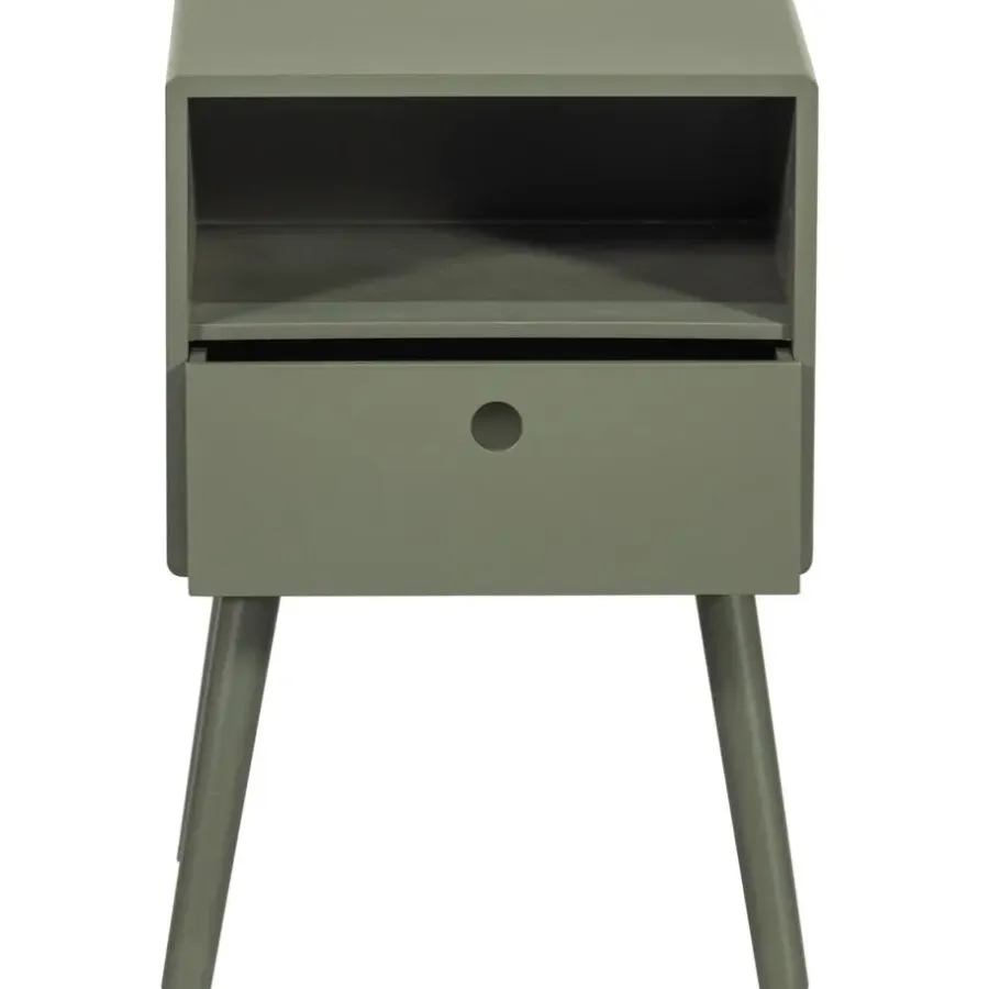 Nachtkastjes|Nachtkastjes-WOOOD Ozzy Nachtkastje Hout Warm Groen 53x36x30