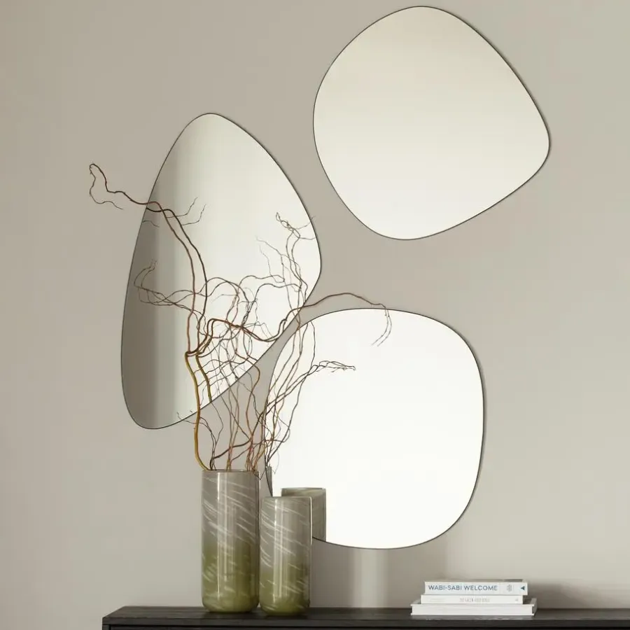 WOOOD Philou Spiegel - Glas/Metaal - Zwart - 80x50x0,5