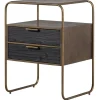 WOOOD Polite Nachtkastje - Metaal/hout - Antique Brass - 62x45x38