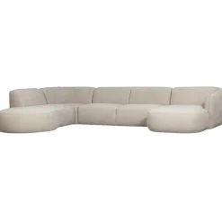 2-Zits Banken-WOOOD Polly Bank Links- Polyester - Zand - 71x353x150/245