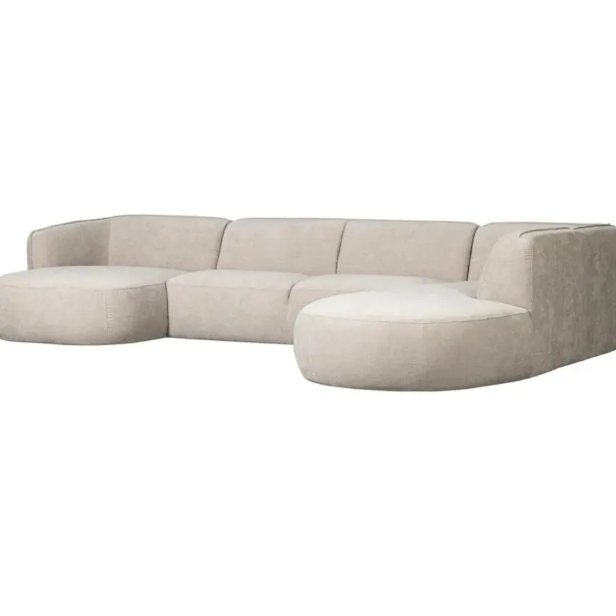 WOOOD Polly Bank Rechts- Polyester - Zand - 71x353x150/245