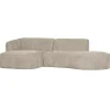 WOOOD Polly Chaise Longue - Polyester - Zand - 71x258x150/105