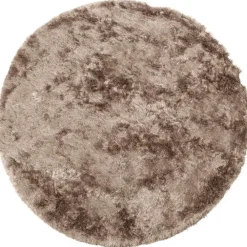 Laagpolige Vloerkleden|Ronde Vloerkleden-WOOOD Praline Vloerkleed - Nougat - 1x200x200