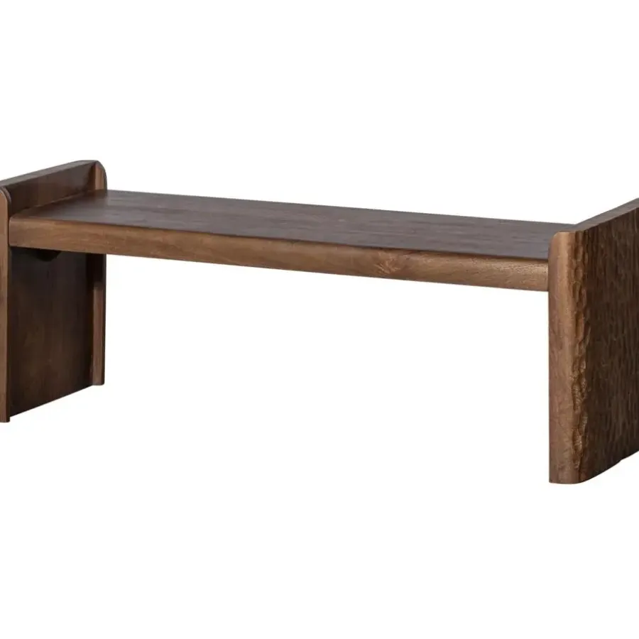 2,5 En 3-Zits Banken-BePureHome WOOOD Prop Bankje - Hout - Warm Bruin - 40x120x45