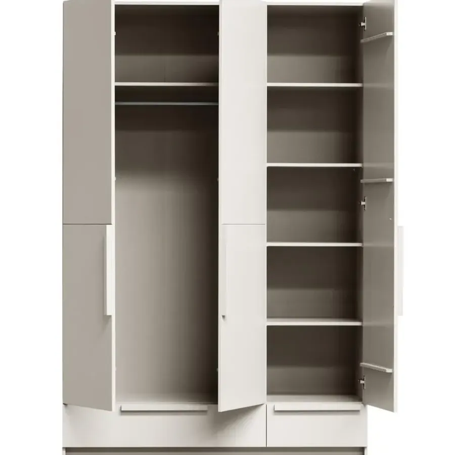 WOOOD Pure 3-deurs Hang/Legkast Splitdeur - Grenen - Dust - 215x142x60