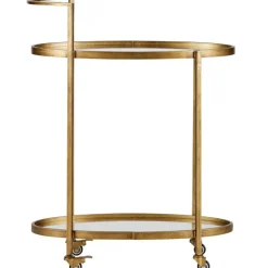 Trolleys-WOOOD Push Trolley - Metaal - Antique Brass - 86x67x35