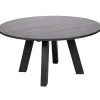 Industriële Eettafels|Ronde Eettafels-WOOOD Rhonda Eetkamertafel XL - Eiken - Blacknight - Ø150 cm