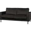 WOOOD Robin 2,5-Zits Bank - Fluweel - Grijs - 80x180x93