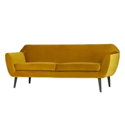 3,5 En 4-Zits Banken-WOOOD Rocco 2-Zits Bank - Velvet - Oker - 75x187x82