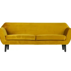 3,5 En 4-Zits Banken-WOOOD Rocco 2-Zits Bank - Velvet - Oker - 75x187x82